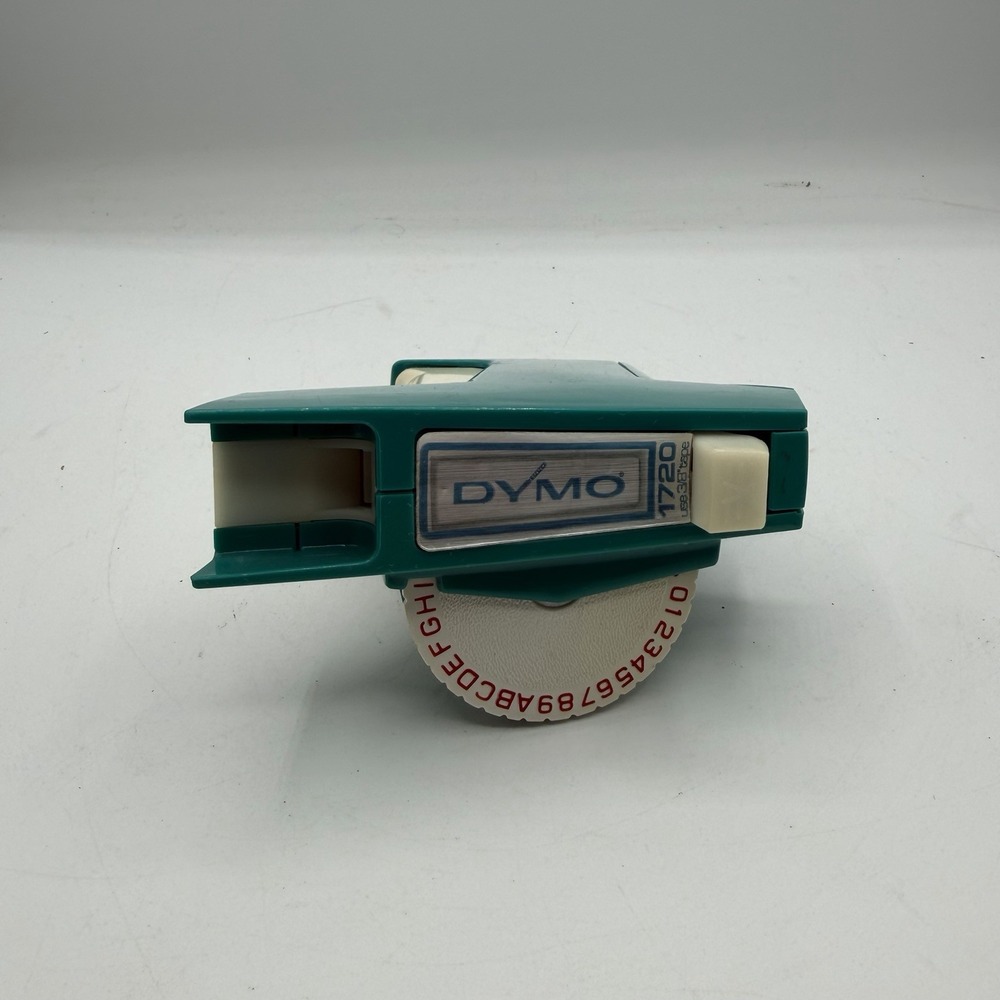 Vintage Green Dymo 1720 Manual Hand Held Label Maker Embosser Printer